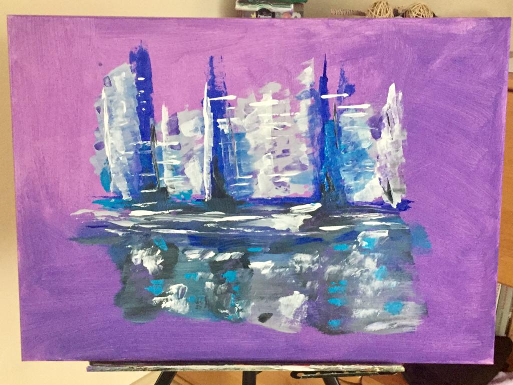 city of blue ash Acrylic on Canvas 50x70 cm