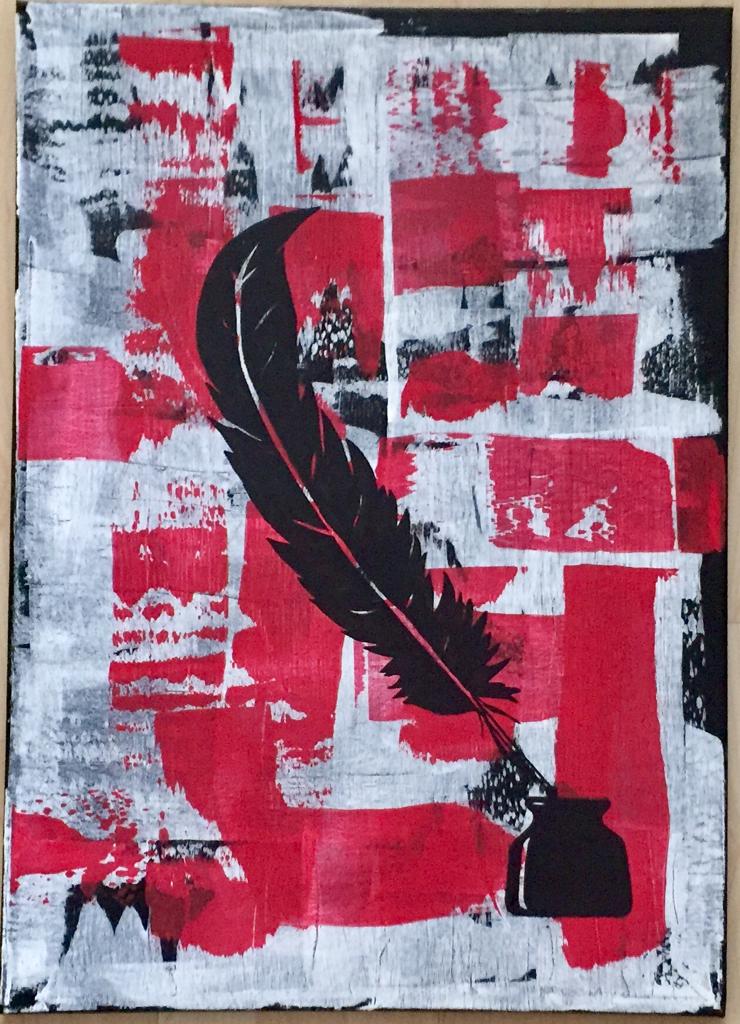 heavy feather Acrylic on Canvas 70x50cm