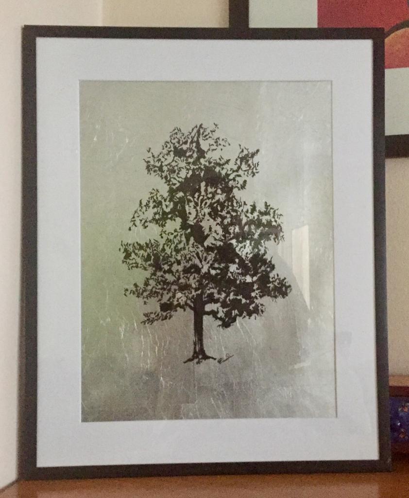 silverplated tree Mixedmedia 50x40cm