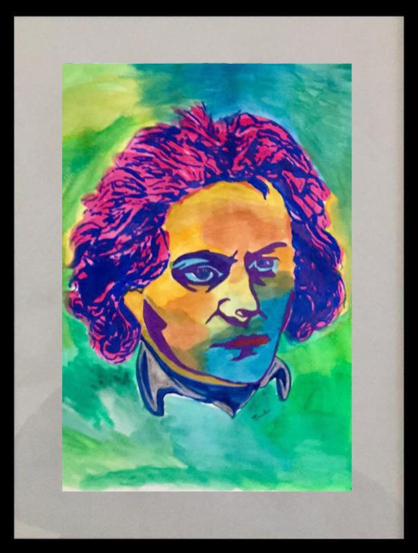 Ludwig van Beethoven Watercolor 50x40cm