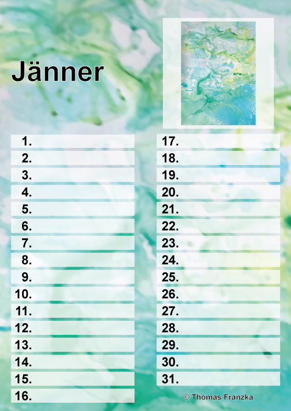 Birthdaycalendar A4
