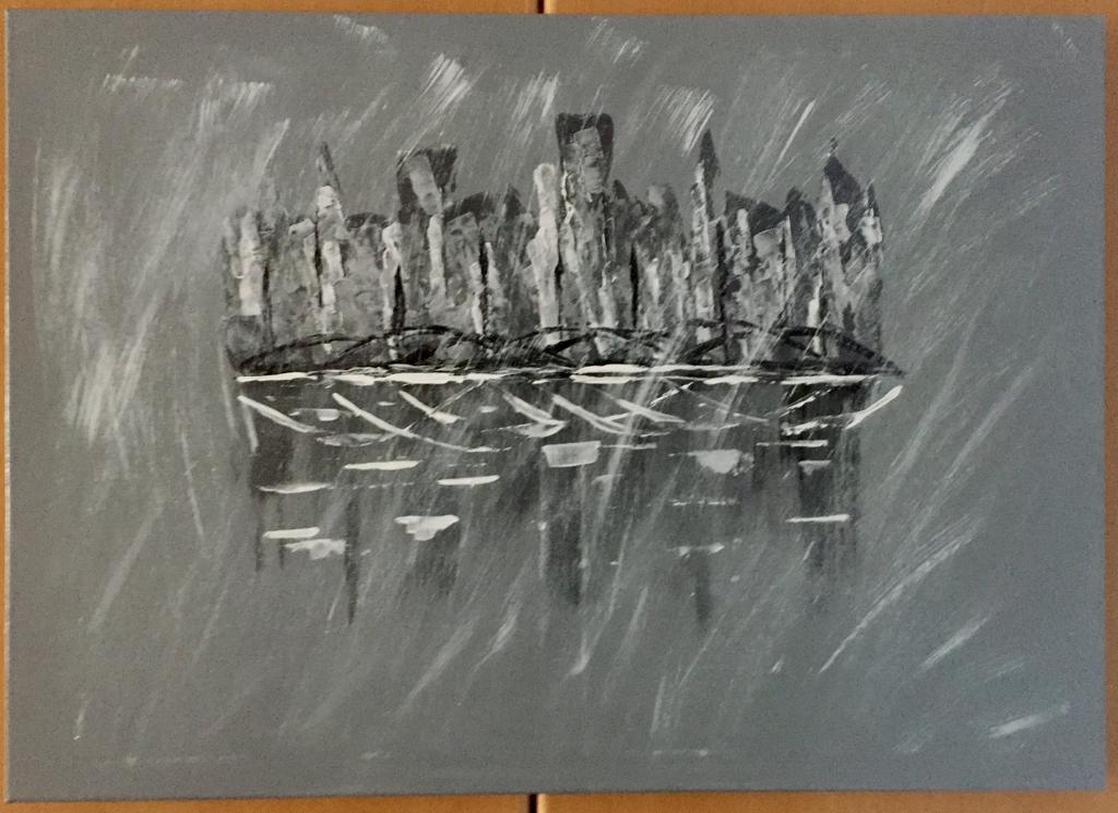 snowtownbridge Acryl on Canvas 50x70 cm
