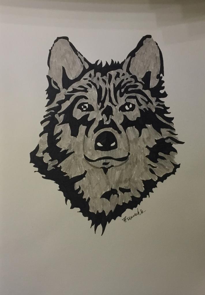 let the wolf run free Ink on Paper A4