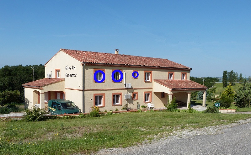 position des fenêtres du Gite du Moulin, aux Gites des Camparros à Nailloux