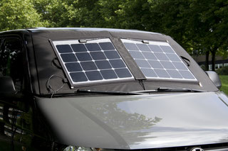 SOLARA solar modules for windshileds to shade the vehicle