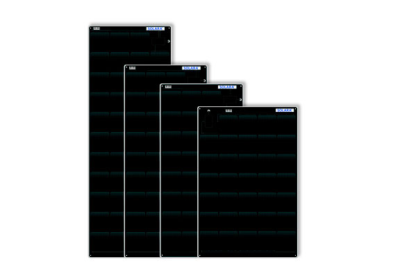 SOLARA Power M series from 115 to 150 watts. Walkable, slightly flexible, particularly flat and light with a protective Teflon surface and monocrystalline high-performance sunpower backkontakt solar cells.