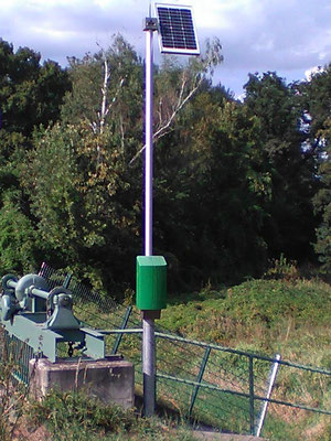 Measuring station with solar system on a lock - solar power from SOLARA for many years always reliable and safe in every season!