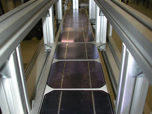 Solar modules production in Germany for solar panels of various sizes, voltages (volts), currents (amps), power (watts) and applications.