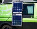 Mobile solar modules, light, flexible, clippable for mobile power supply. Ideal for campers, motorhomes & vans. Mobile solar modules in your pocket with 100 watts for 12V batteries in VW Bus, Vito, Viano, Ducato, Fiat, Carfter and Mercedes. Passed tests!