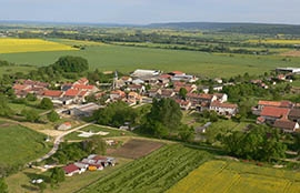 Le village de Manheulles vu du ciel