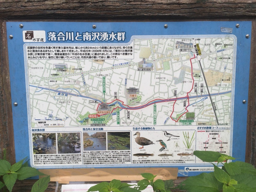 Guide map of Minamisawa Natural water spring group Tokyo Higashikurume