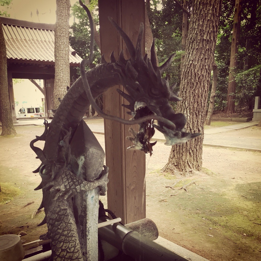 Dragon water faucet at Senryuji Temple Tokyo Komae