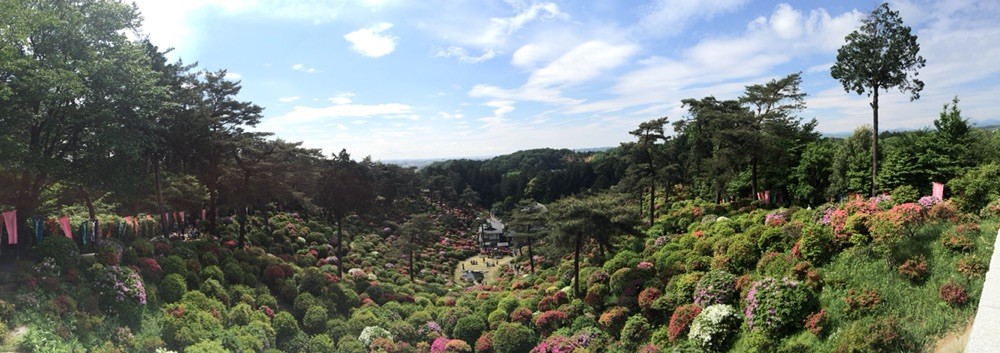 Ome city view from Shiofune Kannon Temple in May Tokyo Ome