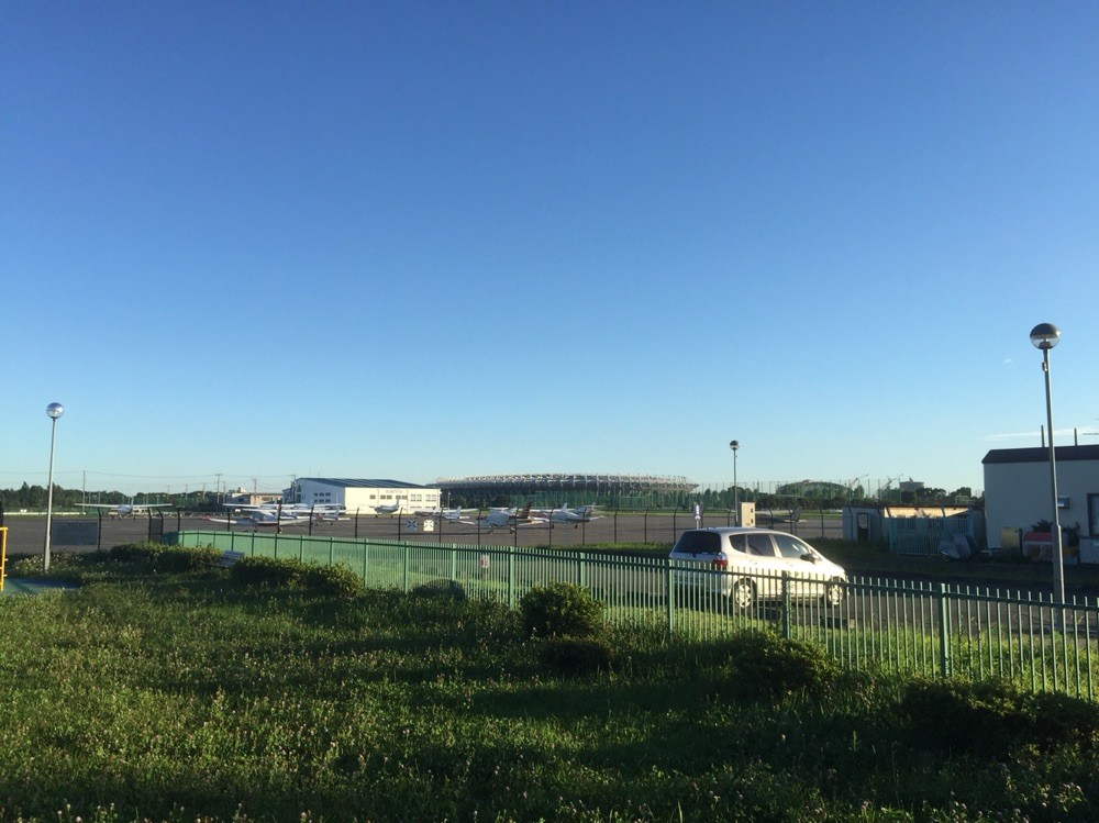 Ajinomoto Stadium view from Chofu Airport Tokyo Chofu