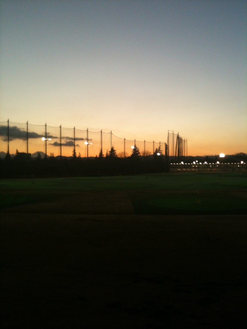 Mt. Fuji Sunset view from Showanomori Golf Drivingrage Tokyo Akishima