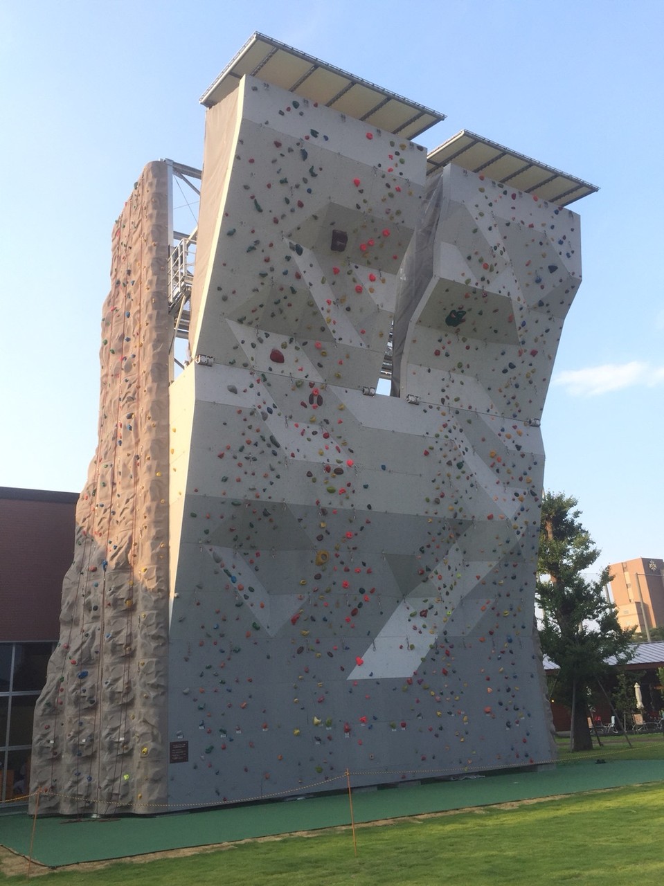 Climbing wall at Moripark Outdoor village Tokyo Akishima