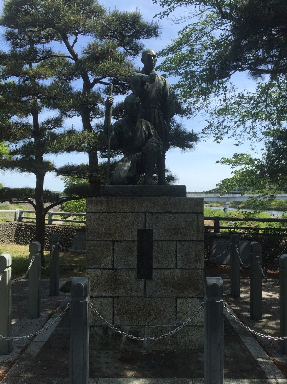 Statue of Tamagawa brothers Hamura Syusuiseki Tokyo Hamura