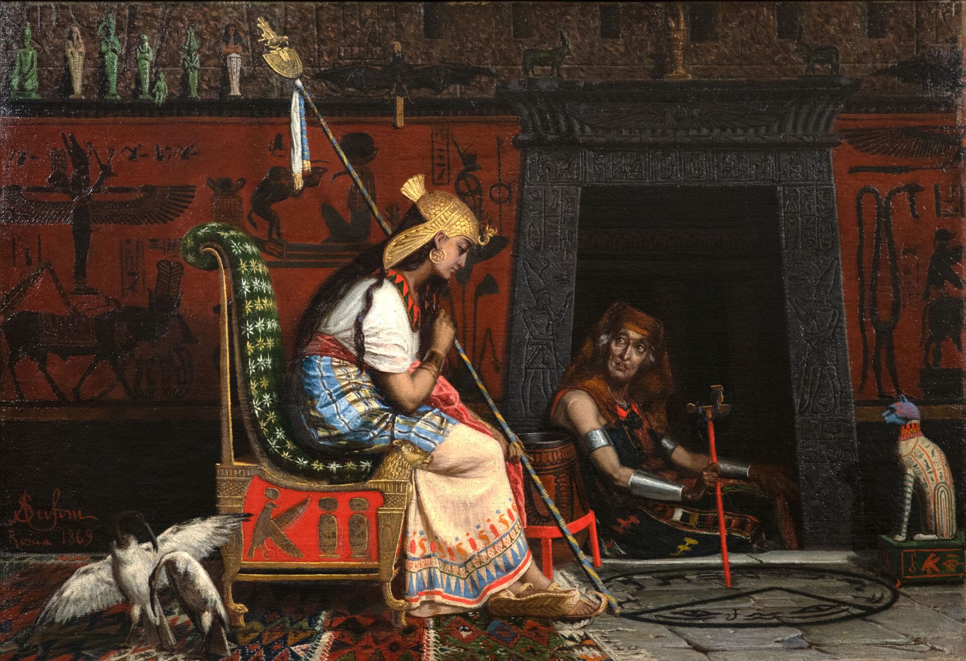 Cleopatra consulta a una hechicera, Anatolio Scifoni, 1869