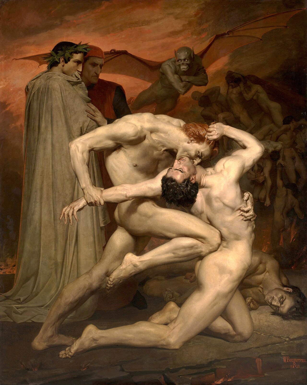 Dante y Virgilio en el infierno, W. A. Bouguereau. 1850.