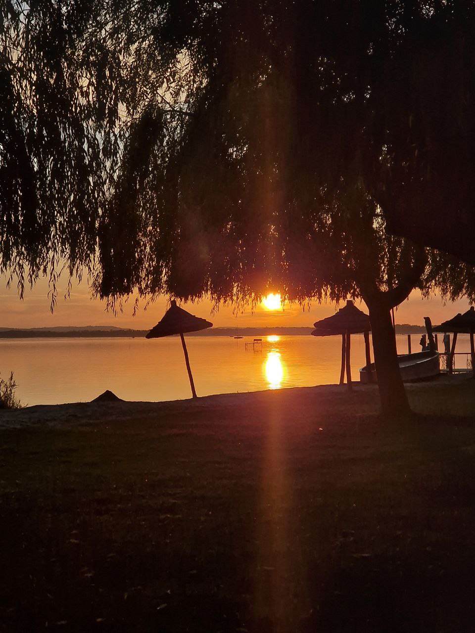 Sunset at the beach in Vonyarcvashegy