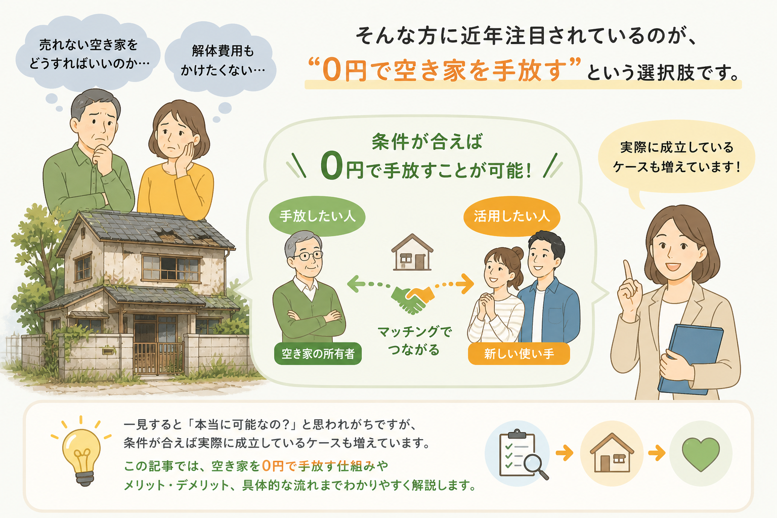 空き家を0円で手放す方法