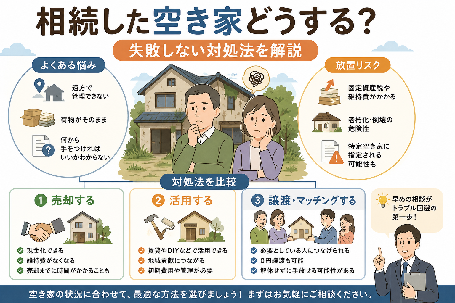 相続した空き家どうする？失敗しない対処法を解説