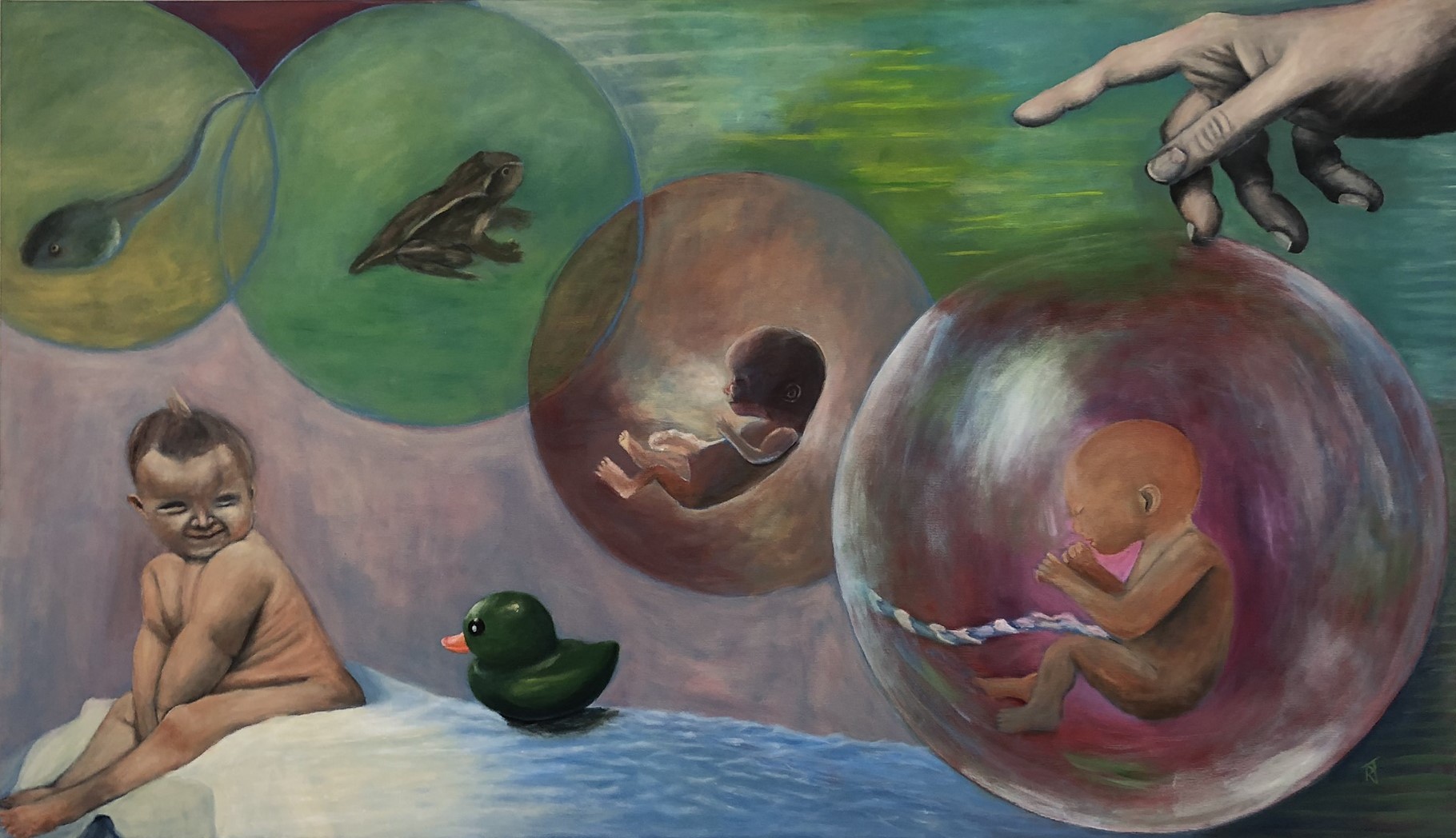 Ohne Titel (Entwicklung), Acryl auf Leinwand, 70x120