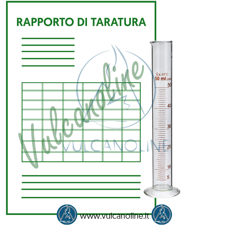 Taratura cilindro graduato in vetro