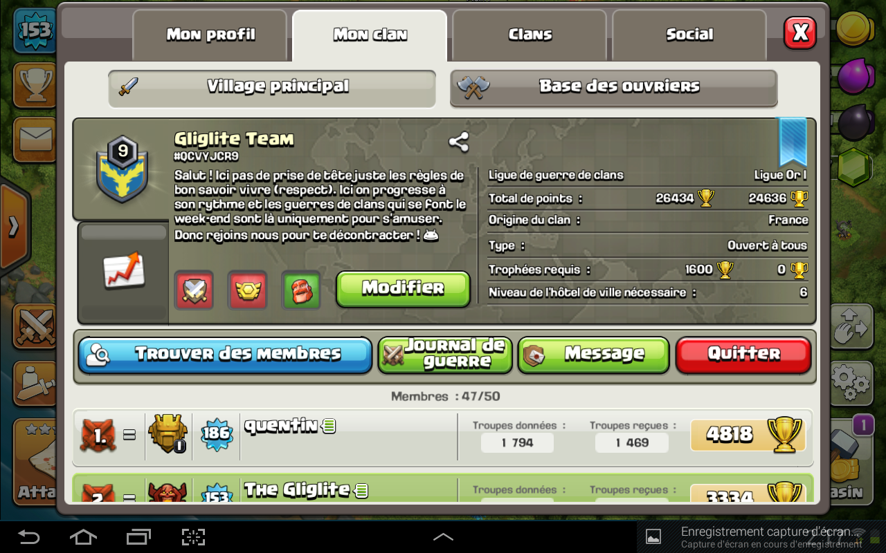 Ligues de Guerres de clan Site du clan World of Kings