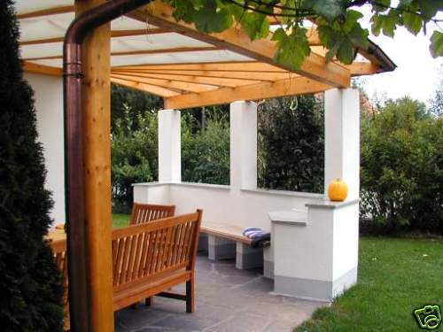 Terrassendach komplett mit Stegplatten "Klare" oder "Opal ...