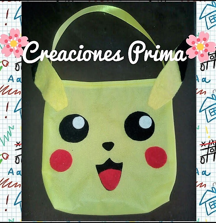 Bolsita de pellon ecologico; decorado con fieltro $12.°° c/u