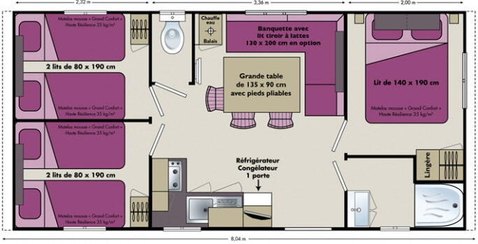 loger en mobile home dans camping landes