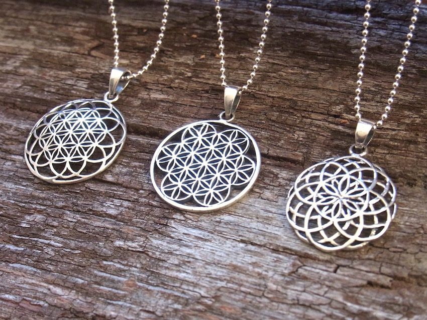 Symbol Schmuck - Ketten mit Same des Lebens Anhänger in Silber