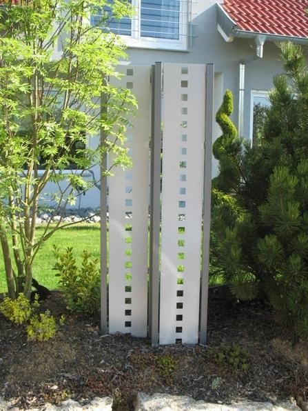 Sichtschutz Stelen aus Metall, Raumteiler, Zaun metallmoebel24