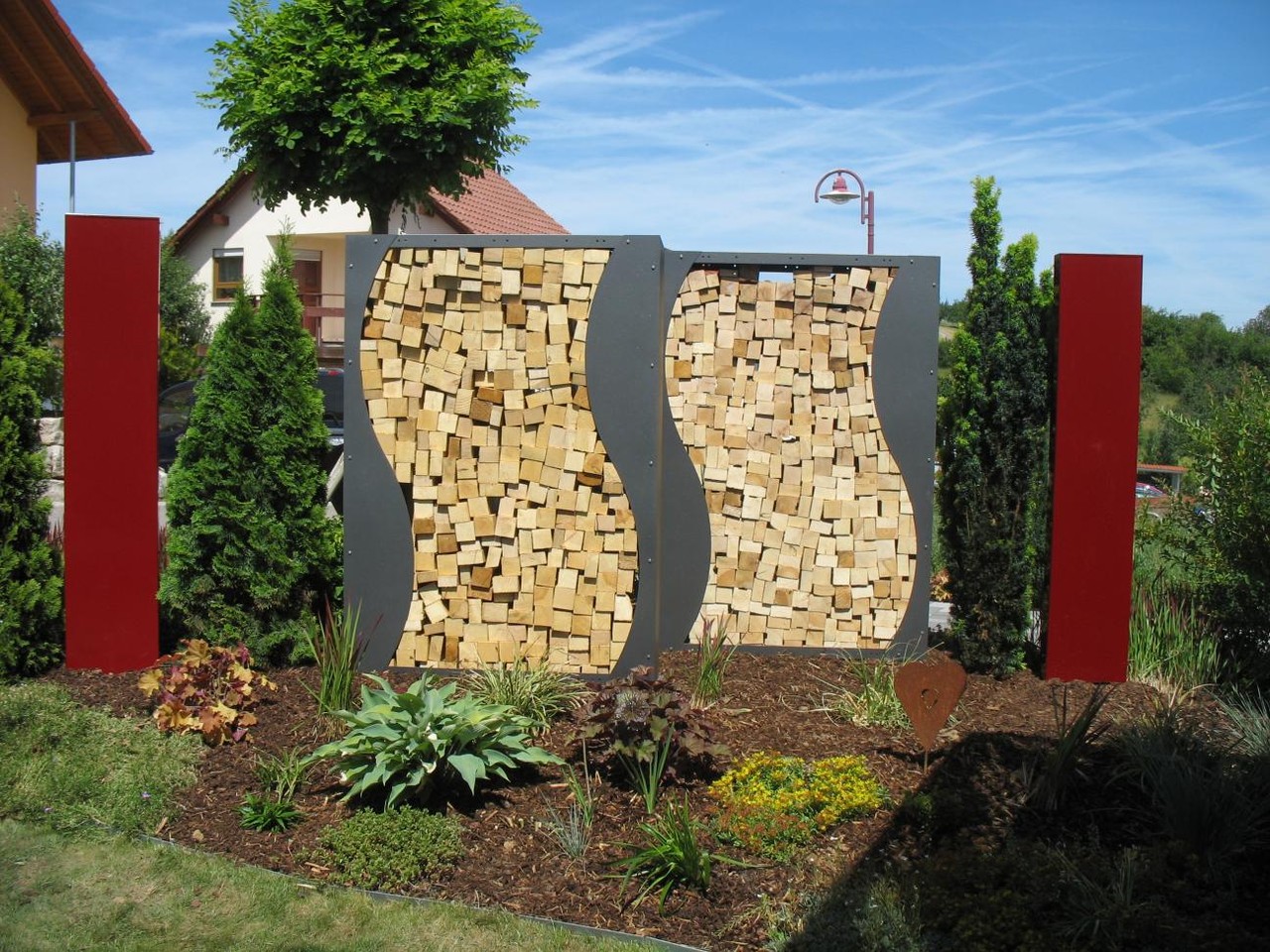 Stele und Sichtschutz Metall rostfrei metallmoebel24