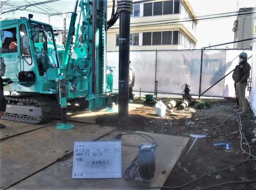施工事例】回転貫入鋼管杭 A.M.Z（エーエムゼット）工法 - アース