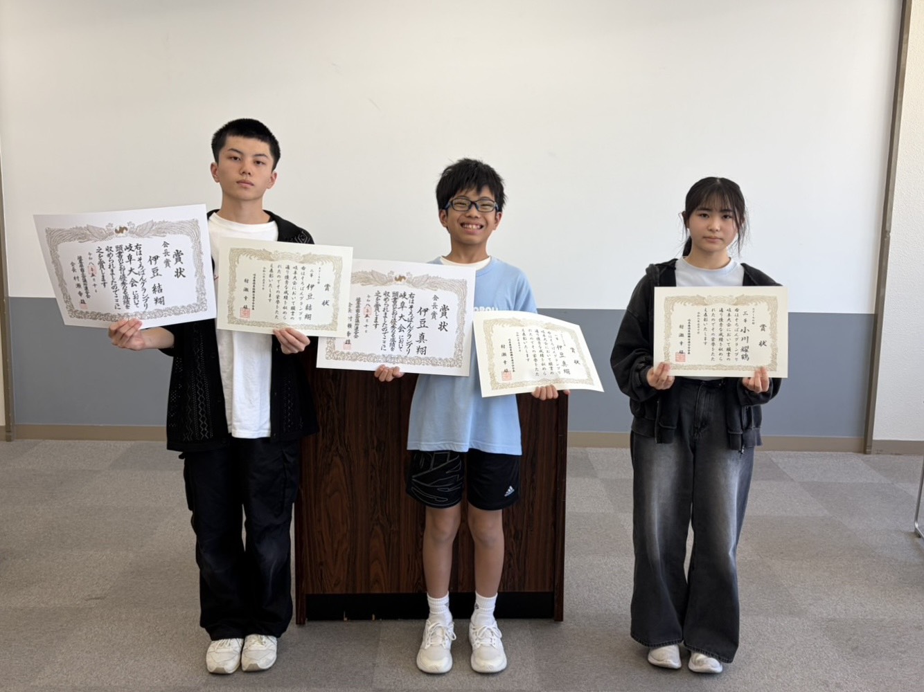 表彰：スクール上位３名