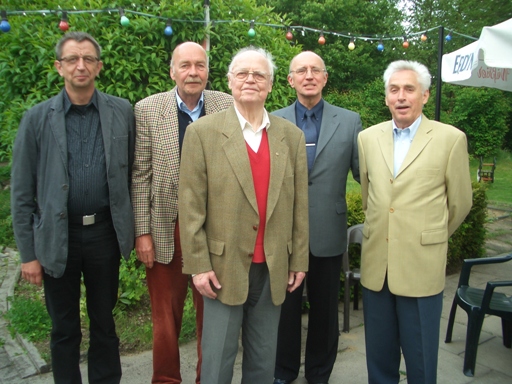 Ehemalige und damaliger Vorsitzender am 90-jährigen Vereinsjubiläum 2014. Von links: Peter Aldejohann, Fritz Prange †, Hanni Schult †, Berndt Wagner, Hans Schuy