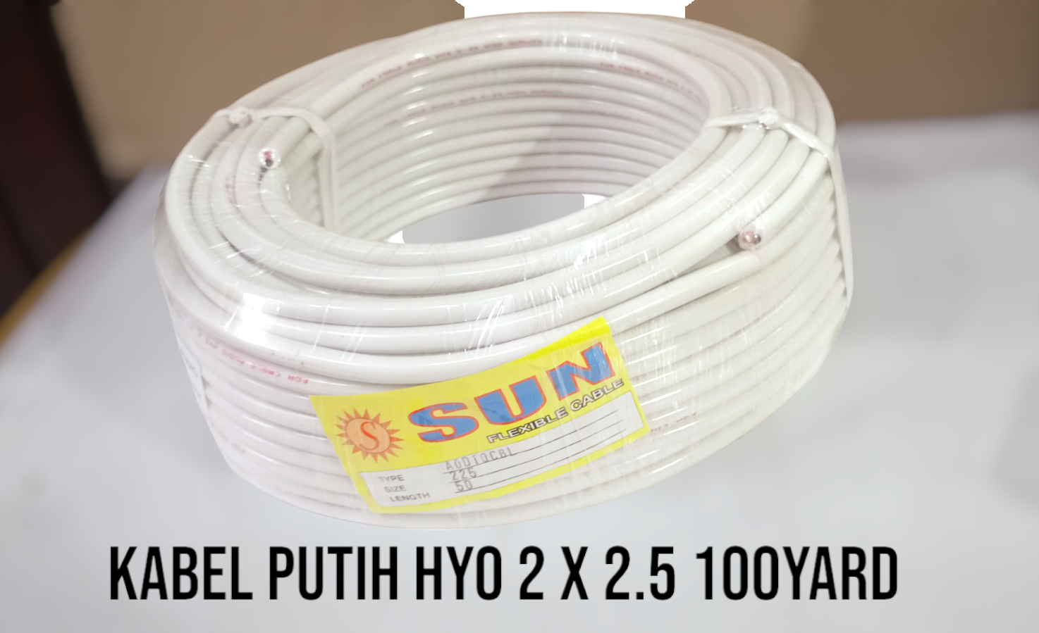 Kabel putih hyo 2 x 2.5 50yard