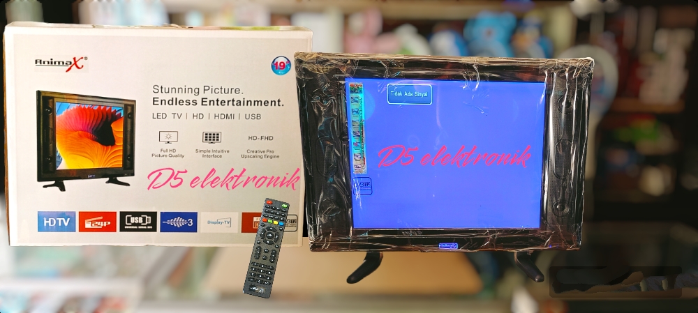 Tv led 17in Animax digital. Hdmi vga usb movie. Rca. Dc 12v remote