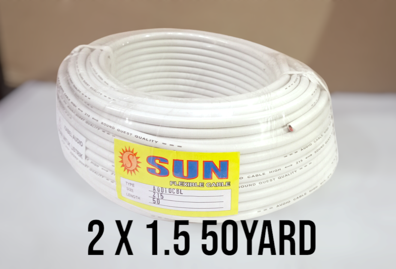 Kabel putih hyo 2 x 1.5 50yard
