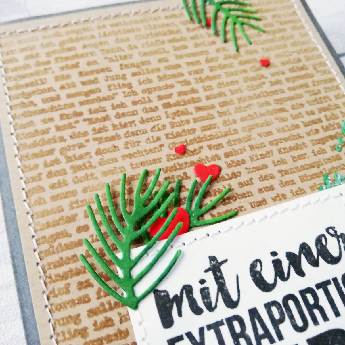 Weihnachtskarte mit Tannengrün | Klartext Stempel