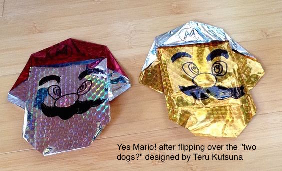 Mario bros on the other side (origami), designed by Teru Kutsuna.