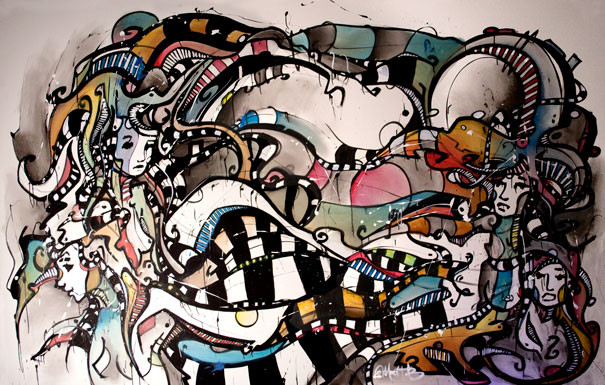 Live 32 // acrylique sur toile // 190/300 cm // 3h