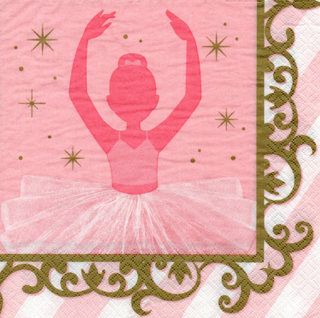 corazón Bailarina 759 4 Solo Papel Decoupage Servilletas bailarina rosa danza rosa