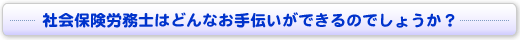 社会保険労務士はどんなお手伝いができるのでしょうか？