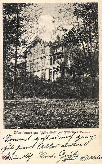 Dependance zur Heilanstalt Falkenstein, Postkarte 1906