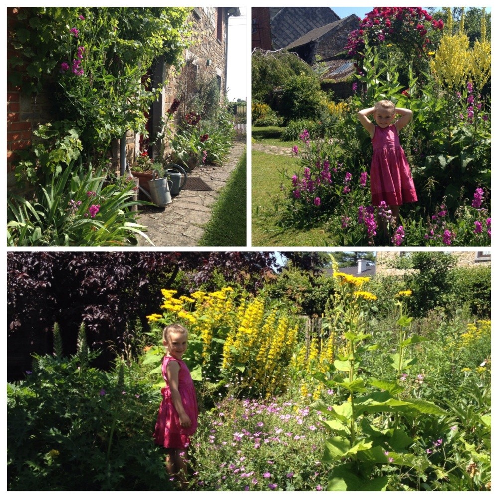 Our garden and our youngest child, Florine