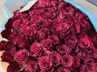 Valentin 3 For you 5 langstielige  rote Rosen mit etwas Grün 40 €