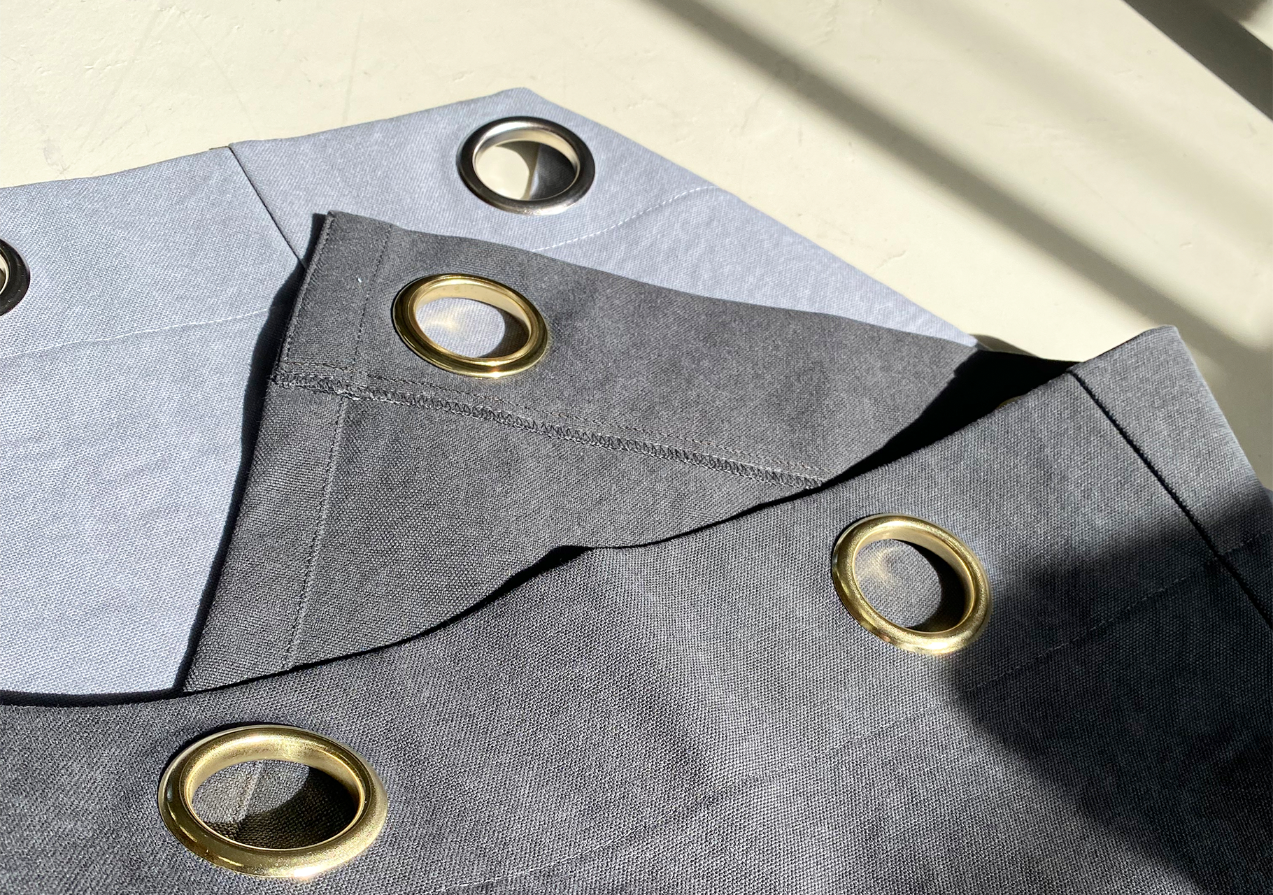 帆布｜ネズミ｜クールグレー｜ハトメスタイル